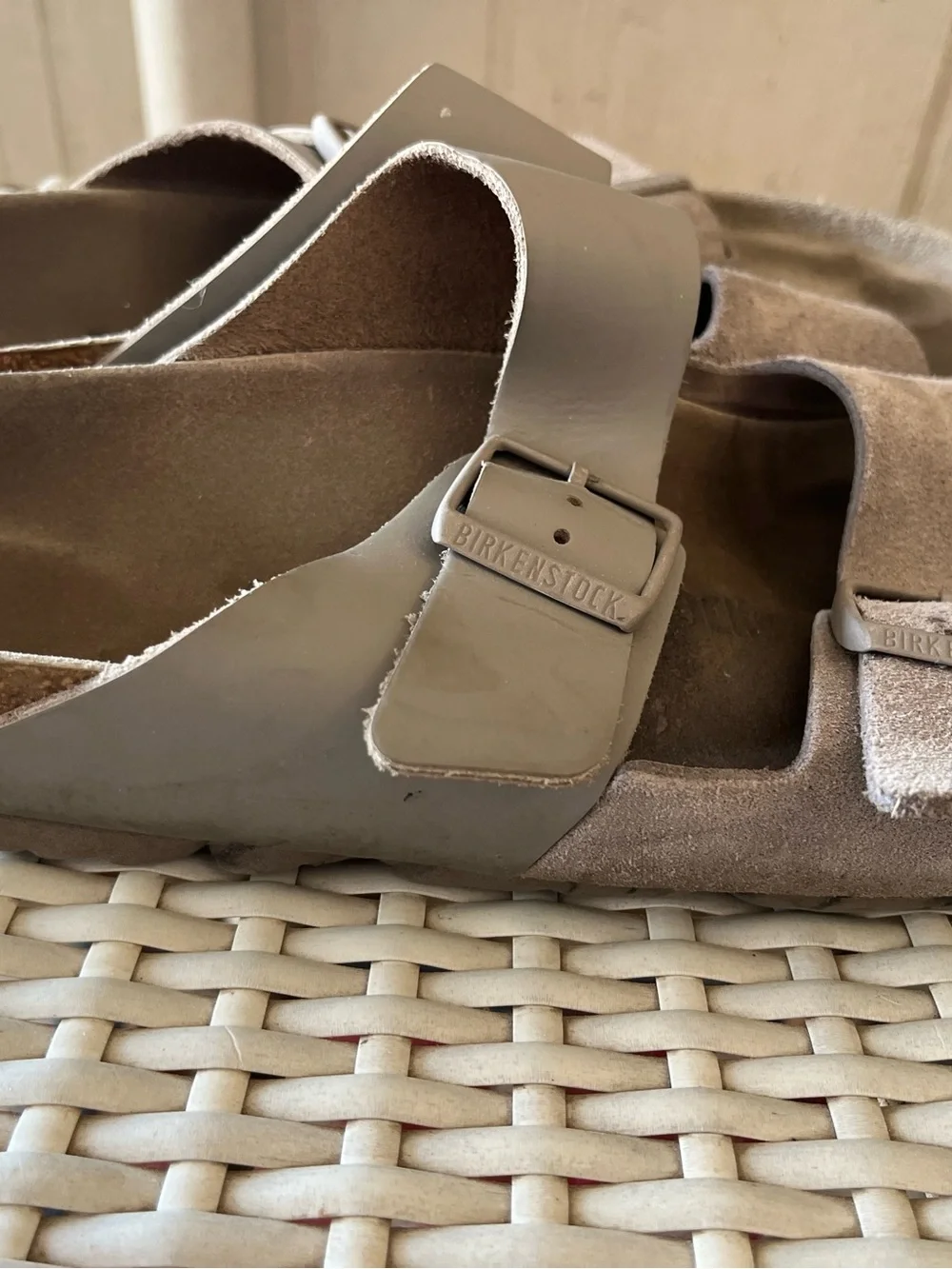 Birkenstock Neutral Beige Two-Strap Comfort Sandals 42